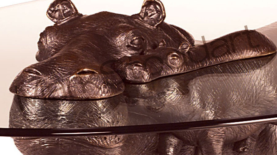 Bronze Sculptured Hippo