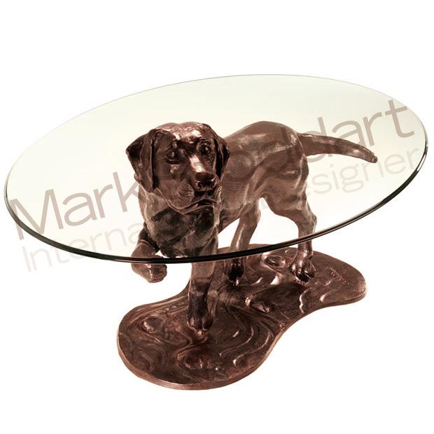 Bespoke Bronze Sculpture Mark Stoddart Labrador Coffee Table